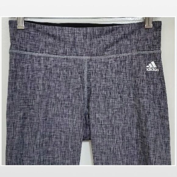 Adidas Pants Athletic Capri Womens Medium Grey White Active Cropped Pocket - Picture 5 of 12